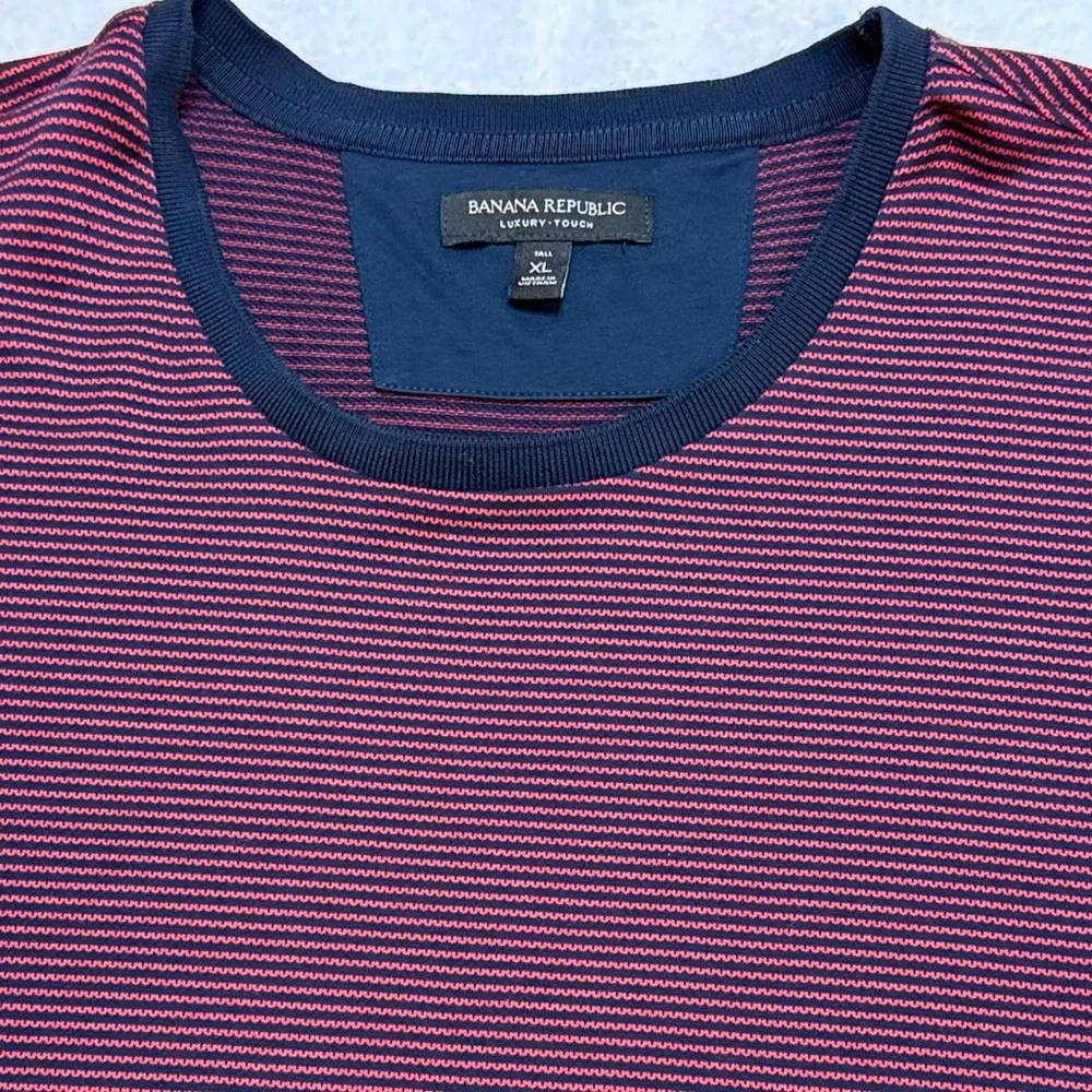 Banana Republic Maroon Striped Tee